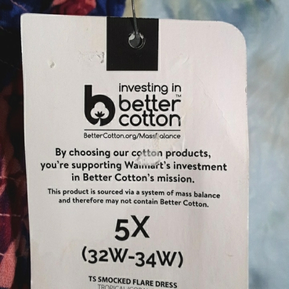 Terra Sky Boho Pink Red Blue Short Sleeve Print Dress 5X - Picture 5 of 5